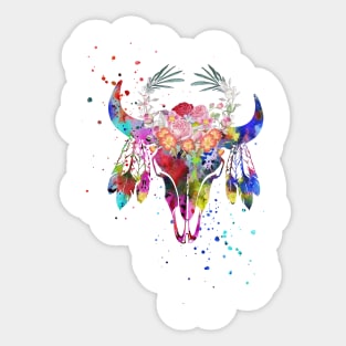 Native American Buffalo skull Sticker